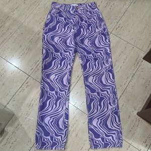 Zara Purple Striped Jeans